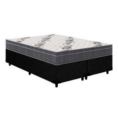 Imagem de Cama Box Queen: Colchão Anatômico Ortobom D33/EP Airtech 100 + Base CRC Courano Black(158x198)