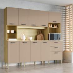 Imagem de Armário para Cozinha com Balcão com Tampo - Intense Freijó / Vanilla