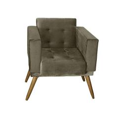 Imagem de Poltrona Decorativa Alice Suede Bege - JRV Móveis