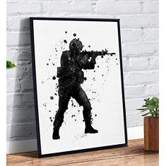 Imagem de Quadro decorativo Poster Gamer Cs Go Logo Soldado Jogo