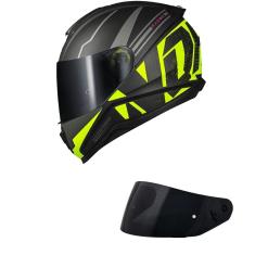 Imagem de Capacete Norisk Razor Full Preto e Amarelo Fosco Mais Viseira Fumê