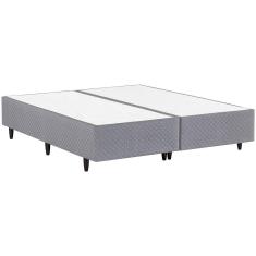 Imagem de Base Box Queen Size Herval Ômega com Revestimento em Tecido Poliéster 38 x 158 x 198cm - Cinza
