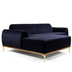 Imagem de Sofá 4 Lugares Com Chaise Molino 265cm Azul Marinho C-287