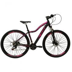 Imagem de Bicicleta Feminina Aro 29 Ksw Mwza Câmbios Shimano 24v K7 Garfo Com Trava Preto-rosa 15