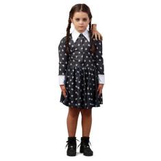 Imagem de Fantasia Wandinha Infantil Vestido Estampado com Forro Sulamericana 72