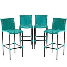 Imagem de Conjunto 4 Banquetas Havaí em Fibra Sintética Artesanal  para Bar, Bal