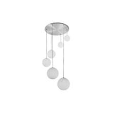 Imagem de Lustre Cascata Redonda Esfera 6XE27 Vidro Leitoso Madelustre