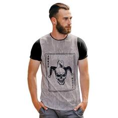 Imagem de Camiseta Carta Baralho Skull Joker T Shirt Manga Curta