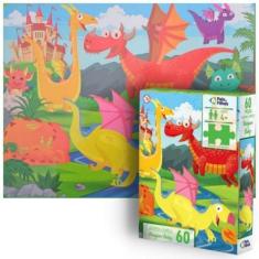 Imagem de Quebra-Cabeça Dragões Dinossauros Dragon Baby Infantil 60Pçs - Pais E