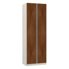 Imagem de Guarda Roupa 2 Portas 80cm Legno Crema Com Nogueira Dourado
