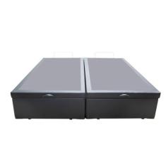 Imagem de Base Box Baú King Bipartido Santo Box Sintético Cinza 47X192x203