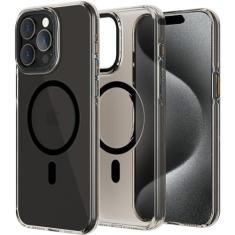 Imagem de YOUNGKIT Capa para iPhone 15 Pro Max, [compatível com magsafe], [à prova de choque] [proteção de nível militar] [anti-amarelo], capa traseira fosca, capa magnética forte para iPhone 15 Pro Max, preto