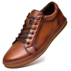 Imagem de Tênis moderno masculino casual com cadarço Oxford, Castanho-103, 41