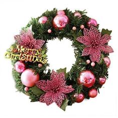 Imagem de Guirlanda de flores para decoração de casa, guirlanda de 30 cm, enfeite de Natal, elegante, vermelho, guirlanda de arranjo de Natal, guirlanda de porta da frente, festa de ano novo, guirlanda de
