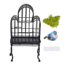 Imagem de Casa de Bonecas Em Escala 1:12 Gaiola para Pássaros Em Miniatura de Metal Gaiola para Pássaros Em Miniatura Com Porta de Abertura Realista Gaiola para Pássaros Em Miniatura Com