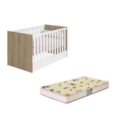 Imagem de Berço Americano Mini Cama com Colchão Q Encanto Carvalho Qmovi