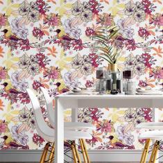 Imagem de Papel De Parede Adesivo Floral Tropical N014132 Rolo0,58x3M