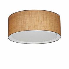 Imagem de Plafon Duplo Cilíndrico Md-3036 Cúpula em Tecido 50x25cm Palha - Bivolt