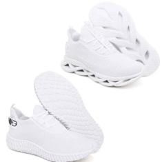 Imagem de Tênis Esportivo Confortavel Evoltenn Easy Solado 4D - 2 Pares Branco
