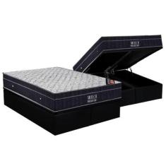 Imagem de Cama Box Baú King: Colchão Molas Bonnel Ortobom Nanolastic Airtech Pro
