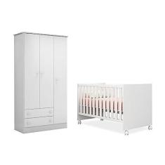 Imagem de Guarda Roupa Doce Sonho e Berço Americano Branco Qmovi