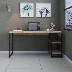 Imagem de Escrivaninha Com Estante Baixa Estilo Industrial 150cm Com 02