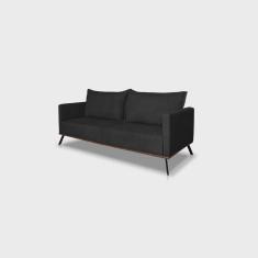 Imagem de Sofá 2 Lugares Decorativo Atlas 2,00cm Pés Retro Linho Boucle 3304 - Montanaris Decor