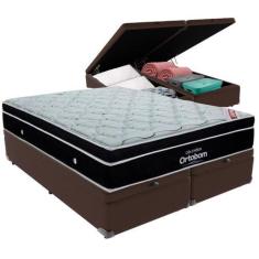 Imagem de Cama Box Baú e Colchão Elegant Molas Ensacadas King Ortobom,  Marrom