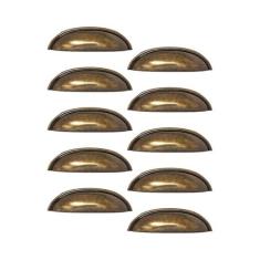 Imagem de Puxador Colonial Bronze Cristaleira Porta Gaveta Concha 15 Unidades (Ouro Velho)