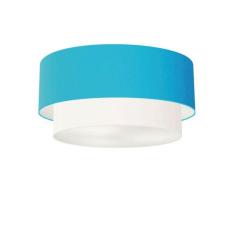 Imagem de Plafon Duplo Cilíndrico 50X40cm Azul Turquesa Branco Bivolt