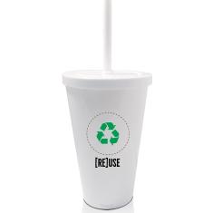 Imagem de Copo Com Tampa e Canudo  Reuse um copo