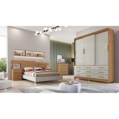 Imagem de Guarda Roupa Solteiro 3 Portas 9 Gavetas - Capri-Cumaru/Fendi - Móveis Novo Horizonte