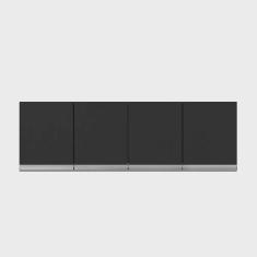 Imagem de Armário Aéreo Para Cozinha Com 4 Portas Andreia 150cm Preto - Móveis Leartam