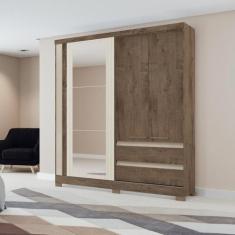 Imagem de Guarda Roupa Solteiro Espelho 2 Portas 2 Gavetas Condor Atualle