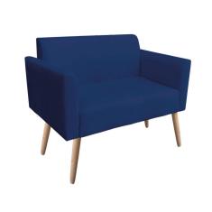 Imagem de Namoradeira Marisa Suede Azul Marinho Pés Palito Natural