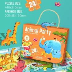 Imagem de Quebra-Cabeça Infantil, Brinquedo Plano Diy, 24 Peças De Animais De De