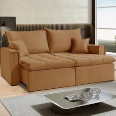 Imagem de Sofá Cama Dallas 270 Cm sem Caixa – Veludo Marrom