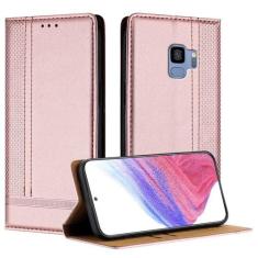 Imagem de Capas flip para smartphone compatíveis com carteira Samsung Galaxy S9, capa flip de couro PU com suporte para cartão capa flip com suporte [capa interna de TPU à prova de choque] Capa de telefone