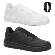 Imagem de Kit 2 Pares Tênis Sneaker Retrô Masculino Polo Force CWB Com Relógio-Masculino