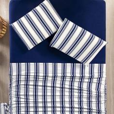 Imagem de Jogo de lençol Casal 4pç fio penteado 100% algodão  - SAFIRA ENXOVAIS,