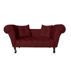 Imagem de Recamier Decorativo Divã Dubai Suede Marsala Pés Madeira Mz Decor - Ma