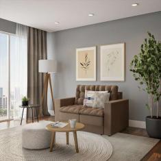 Imagem de Sofá 2 Lugares Retrátil Lípsia Suede Bege 140 Cm - Mobly