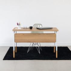 Imagem de Mesa Escrivaninha 120cm Hanover/Preto Home Office Flexus Artesano, HAN