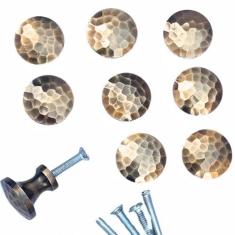 Imagem de collectiblesBuy Puxadores de gaveta redondos antigos puxadores de barra retrô de orifício único bronze antigo puxador vintage para armário guarda-roupa casa e cozinha ferragens de instalação (2,5 cm,