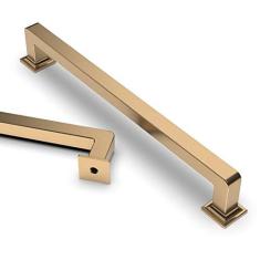 Imagem de Asidrama Pacote com 10 puxadores de armário de bronze champanhe 192 mm puxadores de armário puxadores de armário de armário ferragens de armário de cozinha para puxadores de gaveta de armário