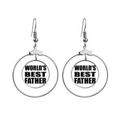 Imagem de Brincos de argola com citação "Best Father" da Worldâ€s
