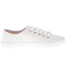 Imagem de Tenis Casual Moleca Liso Feminino Branco