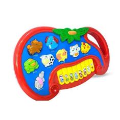 Imagem de Pianinho Teclado Musical Infantil Som Luz Fazendinha Animais - Wellmix