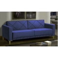 Imagem de Sofá 2 Lugares Tucson Veludo Azul Lux - Meu Estofado