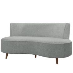 Imagem de Sofá 2 Lugares Para Sala Living 135cm Pés Palito Korah K04 Bouclê Cinz